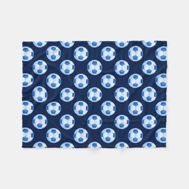 Couverture Polaire Motif bleu du football du football | (Devant (Horizontal))