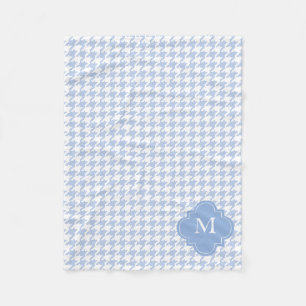 Couverture Polaire Motif bleu et blanc de monogramme fait sur