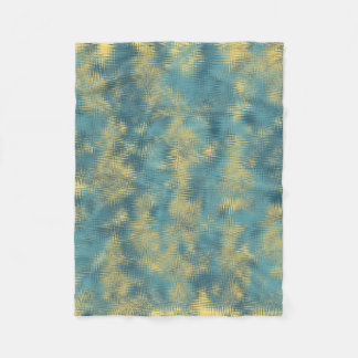Couverture Polaire motif bleu et jaune
