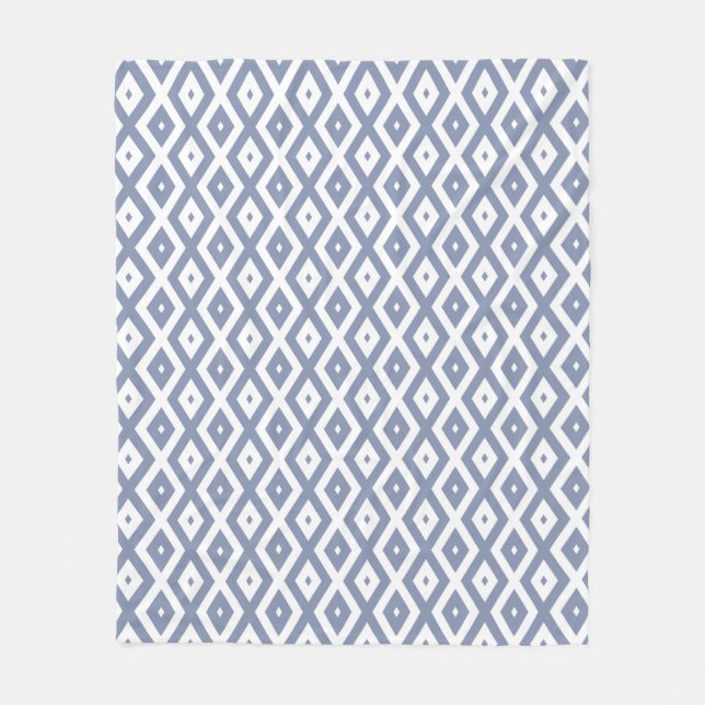 Couverture Polaire Motif bleu gris et blanc (Devant)