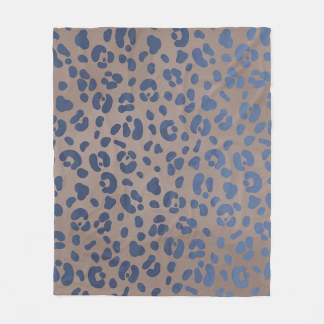 Couverture Polaire Motif bleu léopard (Devant)