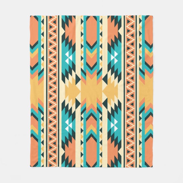 Couverture Polaire Motif Boho de style sud-ouest (Devant)