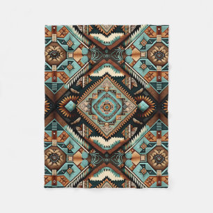 Couverture Polaire Motif Boho Sud-Ouest