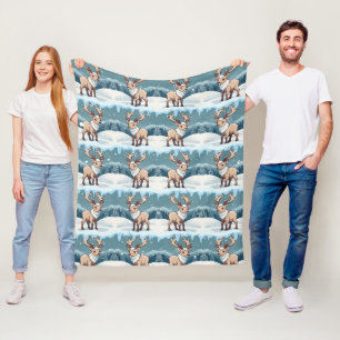 Couverture Polaire Motif Brown Elk
