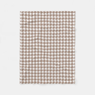 Couverture Polaire Motif Brown et blanc de classique de pied-de-poule