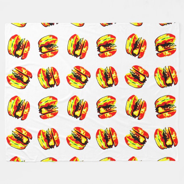 Couverture Polaire Motif Burger (Devant (Horizontal))