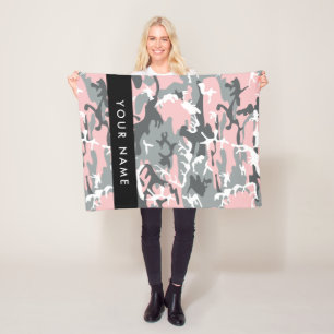Couverture Polaire Motif camouflage rose et gris Personnalisez votre
