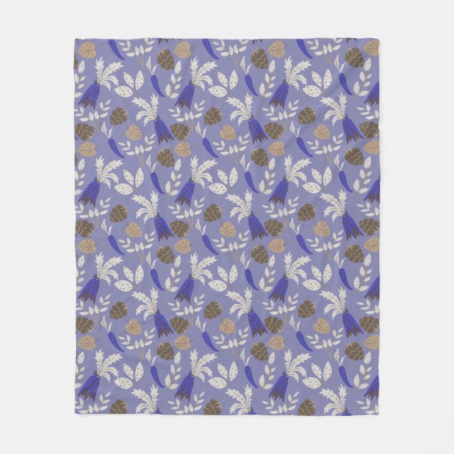 Couverture Polaire Motif Carottes Et Nutriments Bleus (Devant)