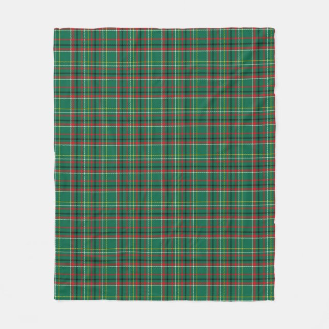 Couverture Polaire Motif carreau de Noël vert-23914 (Devant)