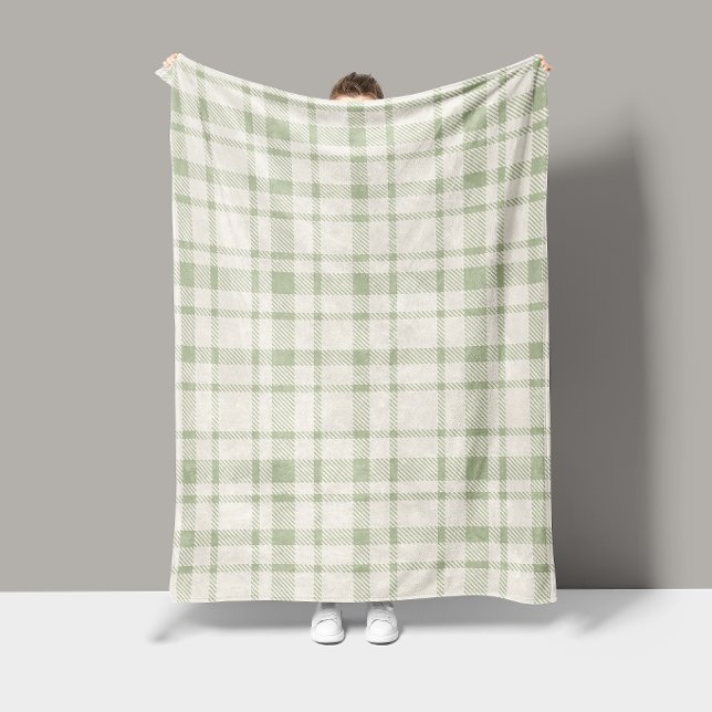 Couverture Polaire Motif carreaux tartan classique - vert menthe et c (Créateur téléchargé)