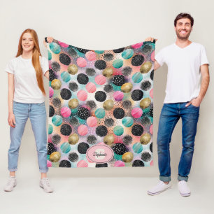 Couverture Polaire Motif Cercle Abstrait - avec Parties scintillant e
