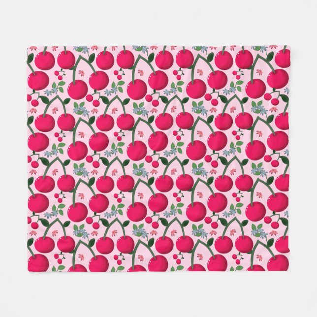 Couverture Polaire Motif cerise (Devant (Horizontal))