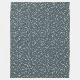 Couverture Polaire Motif Chalkboard Doodle Hearts