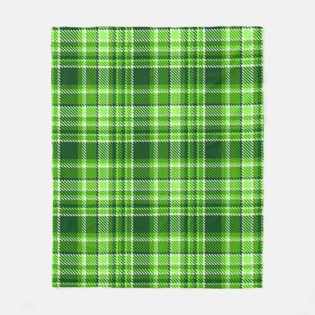 Couverture Polaire Motif Checkered de couleur verte (Devant)