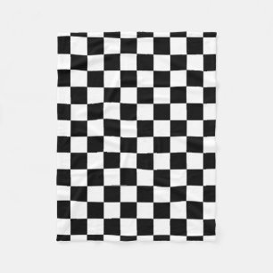 Couverture Polaire Motif checkered noir et blanc