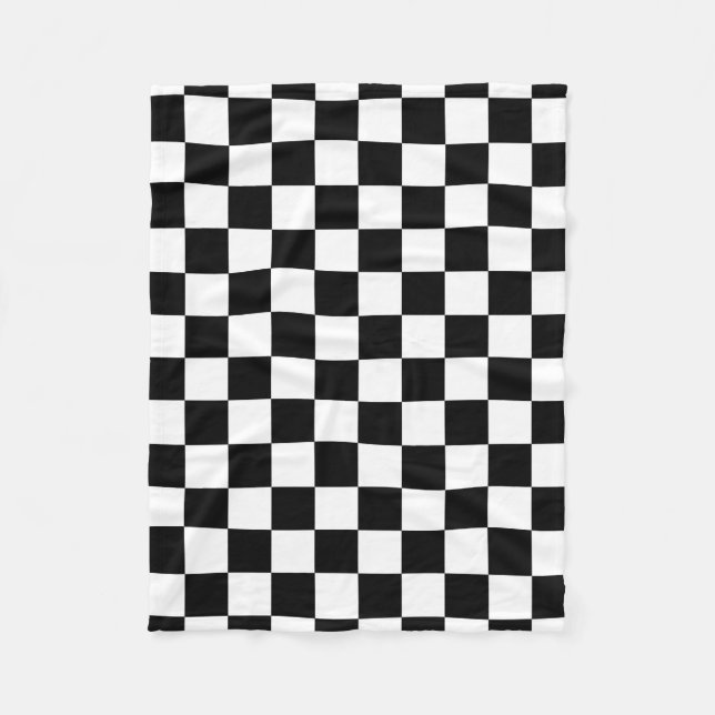 Couverture Polaire Motif checkered noir et blanc (Devant)