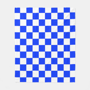 Couverture Polaire Motif chèque À damiers blanc bleu