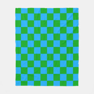 Couverture Polaire Motif chèque À damiers bleu vert