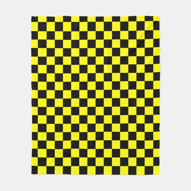 Couverture Polaire Motif chèque À damiers jaune noir (Devant)