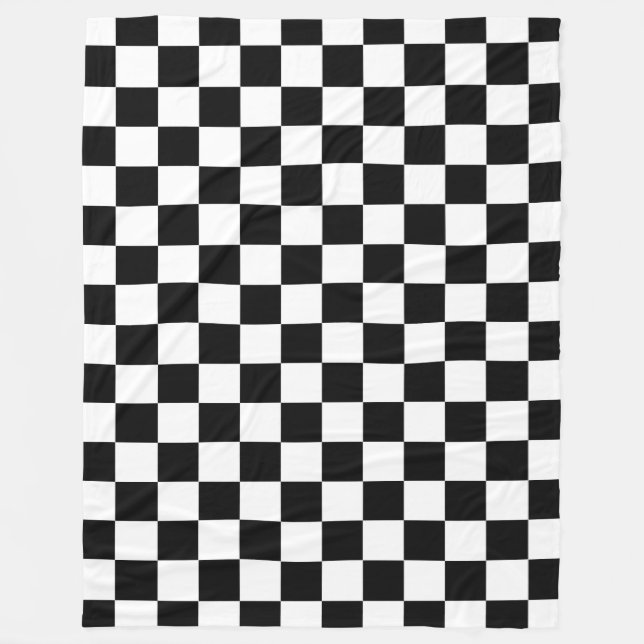 Couverture Polaire Motif chèque À damiers noir blanc (Devant)