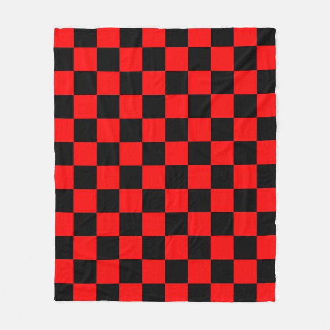 Couverture Polaire Motif chèque À damiers rouge (Devant)