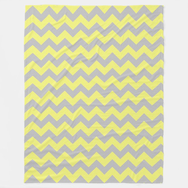 Couverture Polaire Motif Chevron Jaune Clair Gris (Devant)