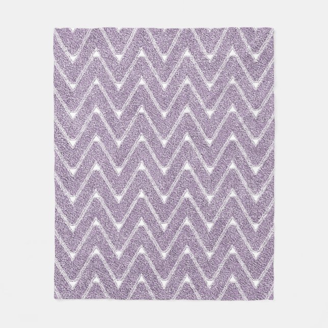 Couverture Polaire Motif chevron lilas poussiéreux (Devant)