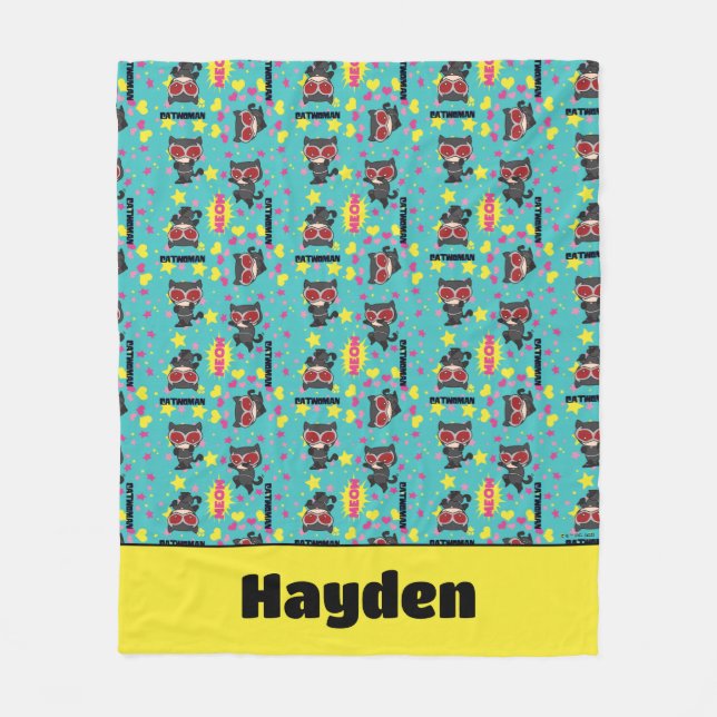 Couverture Polaire Motif Chibi Catwoman (Devant)