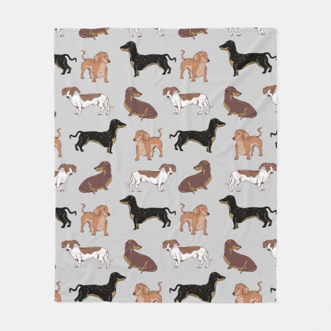Couverture Polaire Motif chien Dachshund (Devant)