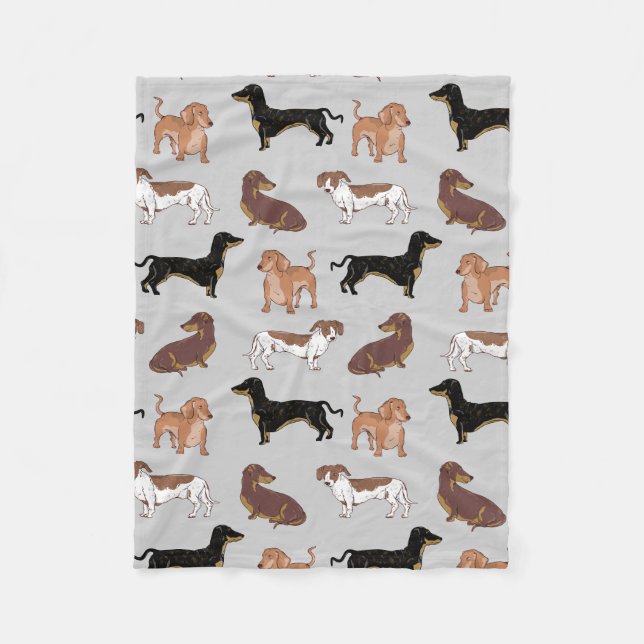 Couverture Polaire Motif chien Dachshund (Devant)