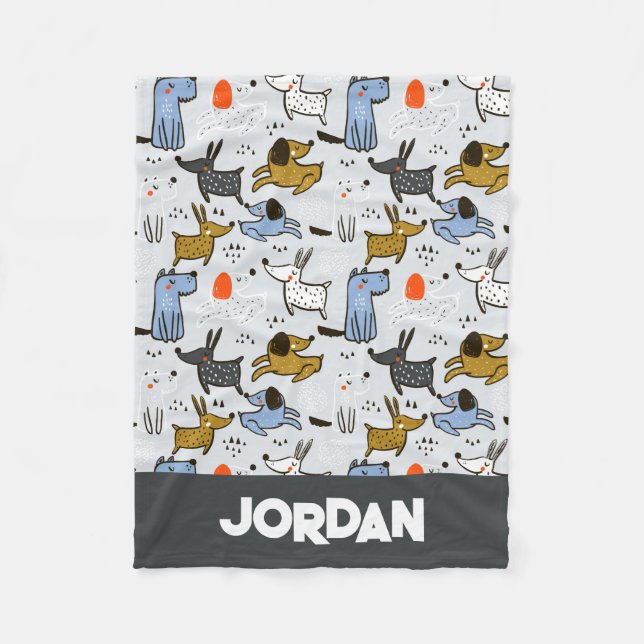 Couverture Polaire Motif chien mignon Doodle (Devant)