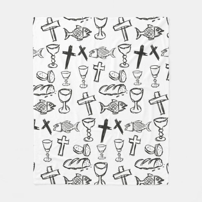 Couverture Polaire Motif chrétien (Devant)