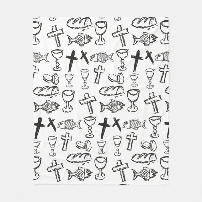 Couverture Polaire Motif chrétien (Devant)