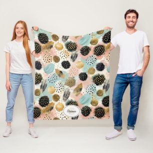 Couverture Polaire Motif circulaire Abstrait -avec Parties scintillan