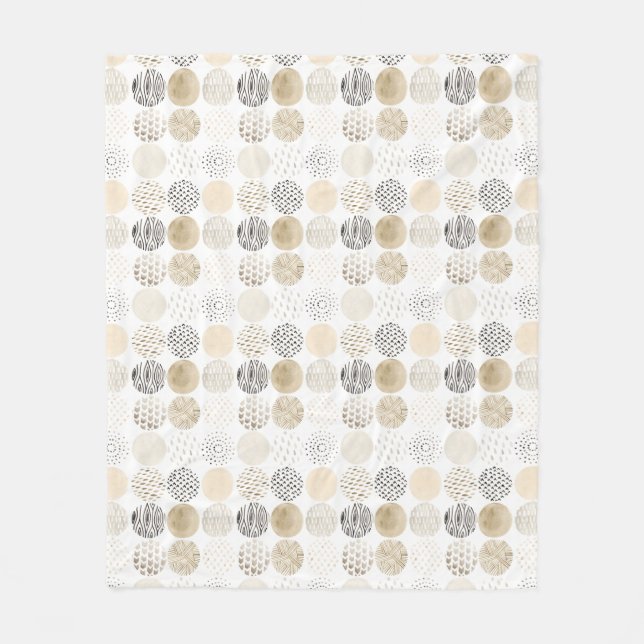 Couverture Polaire Motif circulaire Abstrait neutre (Devant)
