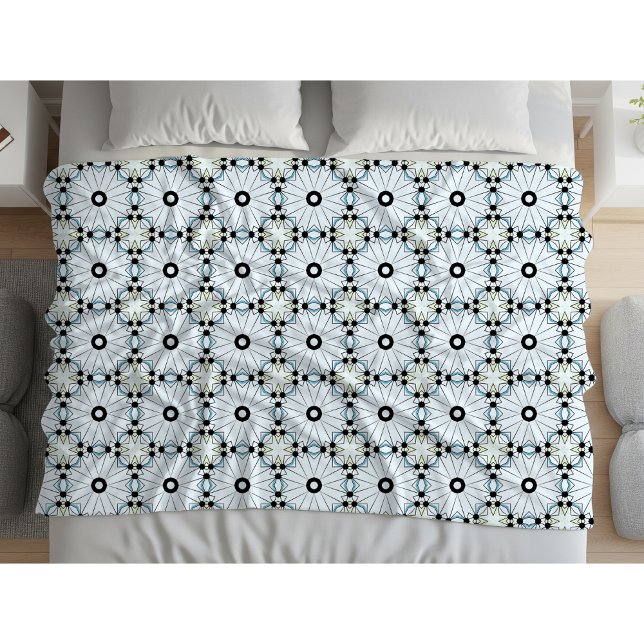 Couverture Polaire Motif circulaire noir et blanc décoratif  (Créateur téléchargé)