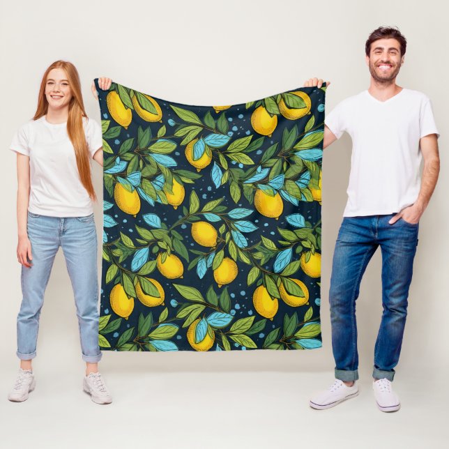 Couverture Polaire Motif citron (En situation)