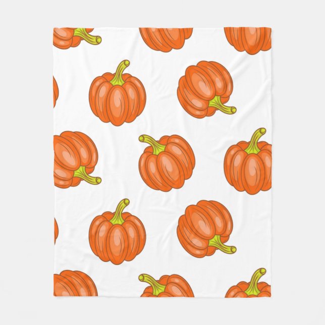 Couverture Polaire motif citrouille (Devant)