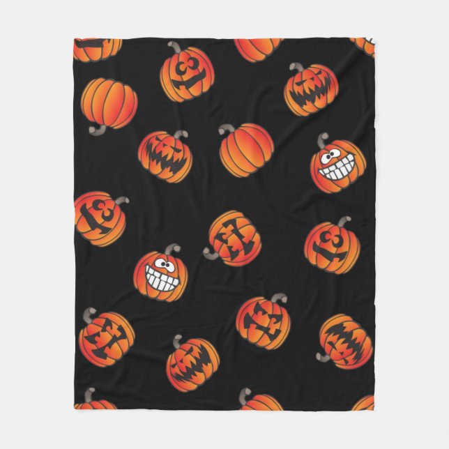 Couverture Polaire motif citrouille (Devant)