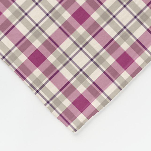 Couverture Polaire Motif clair violet et gris (Coin)
