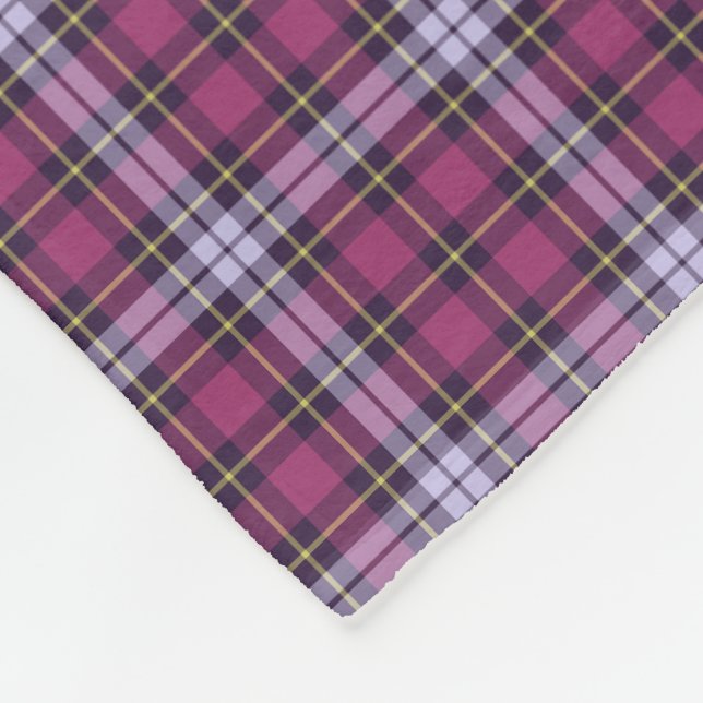 Couverture Polaire Motif clair violet et jaune (Coin)