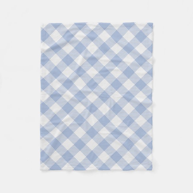 Couverture Polaire Motif classique En vichy bleu coché (Devant)