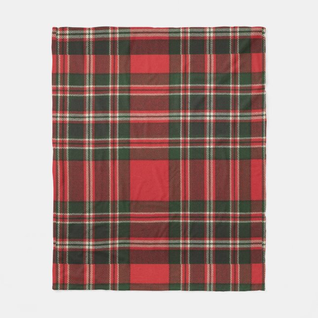 Couverture Polaire Motif classique rouge et vert tatan (Devant)