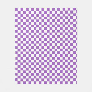 Couverture Polaire Motif classique violet et blanc À damiers