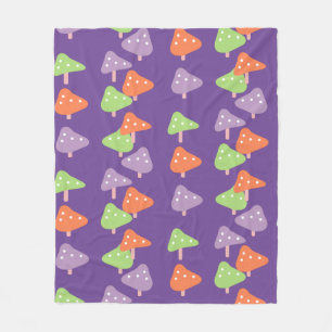 Couverture Polaire Motif coloré champignon rétro Enfants