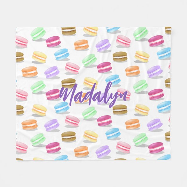 Couverture Polaire motif coloré de macarons (Devant (Horizontal))