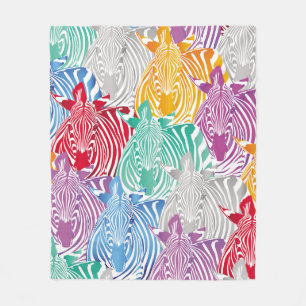 Couverture Polaire Motif coloré zèbre sans soudure. Textu animal sauv