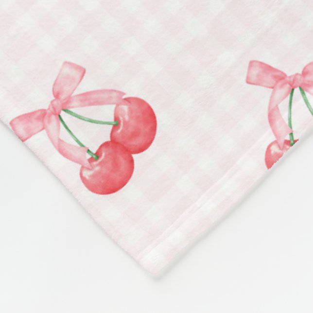 Couverture Polaire Motif Coquette Cherries Bow (Coin)