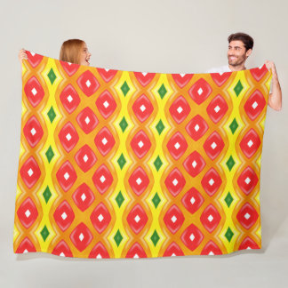 Couverture Polaire Motif couleur rétro bandes diamant