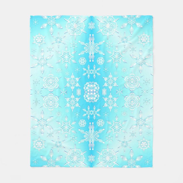 Couverture Polaire Motif Crystal Snowflakes (Devant)